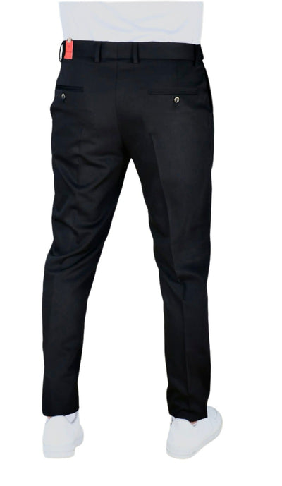 Men's Black Skinny Fit Dress Pants Flat Front Stretch Material DESIGN MENSWEAR Men's Black Skinny Fit Dress Pants Flat Front Stretch Material DESIGN MENSWEAR