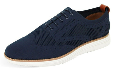 Blue Men's Casual Lace-Up Shoes Soft Material Loafer by New York City - Design Menswear