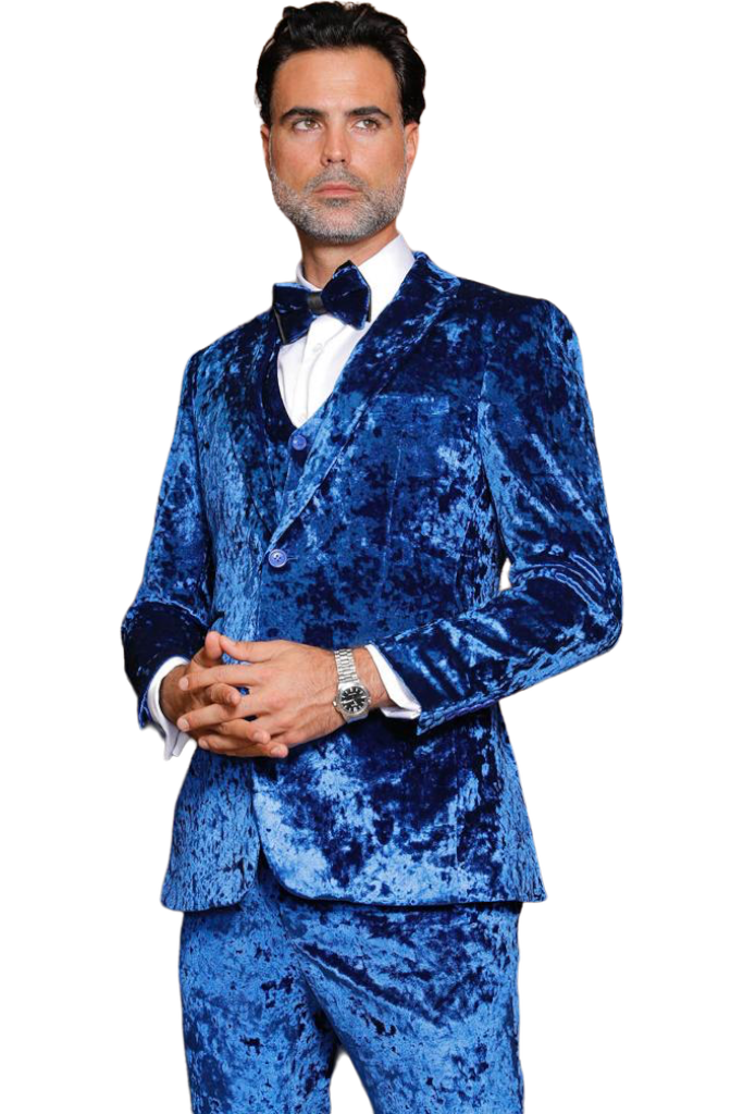 Manzini Blue Velvet Tuxedo Men&