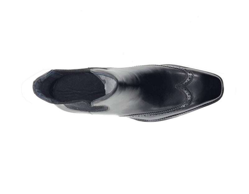 Carrucci Black Boots Slip On Men&