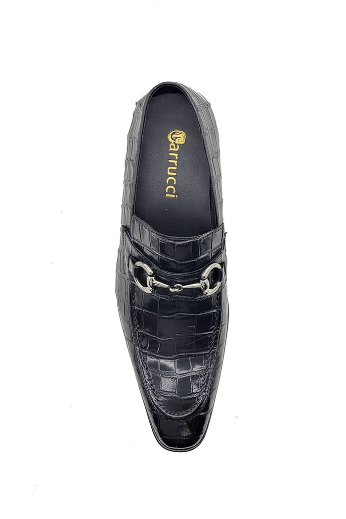 Carrucci Black Embossed Leather Men&