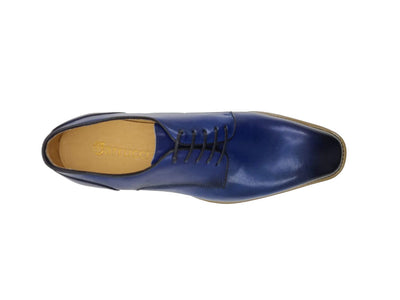 Carrucci Blue Men's Lace-Up Casual Shoes Genuine Leather - Design Menswear