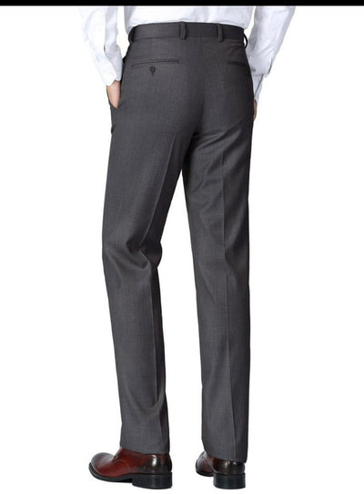 Dark Gray Men's Slim Fit Dress Pants Flat Front by Renoir - Design Menswear