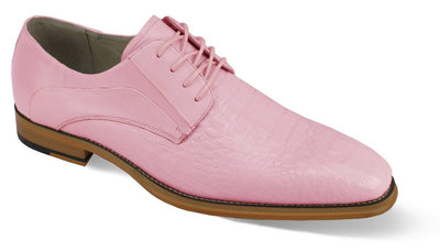 Giovanni Pink lace up men's dress shoes oxford genuine leather - Design Menswear