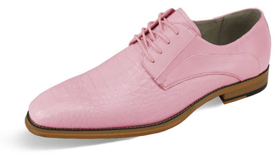 Giovanni Pink lace up men's dress shoes oxford genuine leather - Design Menswear