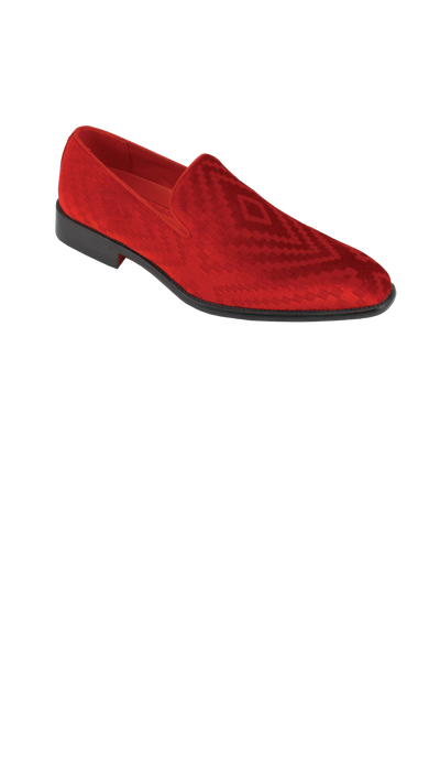 Men's red slip on shoes luxury velvet loafer fashion design