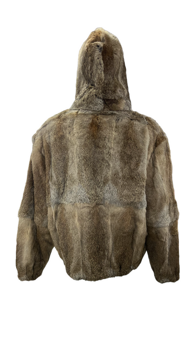 Winter Fur Men's Fur Coat Genuine Rabbit Fur Detachable Hoodies - Design Menswear