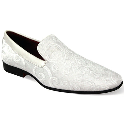 Men's White Velvet Loafer Slip On Fancy Style - Design Menswear