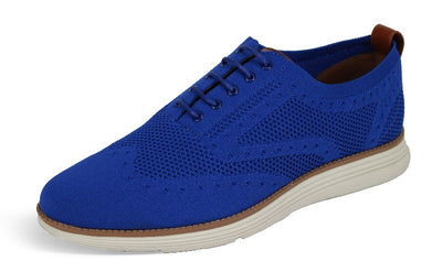 Men's royal Blue Casual Lace-Up Shoes Soft Material Loafer by New York City - Design Menswear