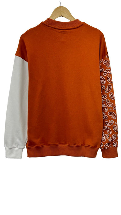 Men's Orange 2pac Graphic Long Sleeves Sweatshirt Regular Fit - Design Menswear