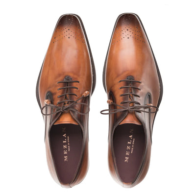 Mezlan Cognac Men's Lace Up Shoes Gavino Dress Shoes - Design Menswear