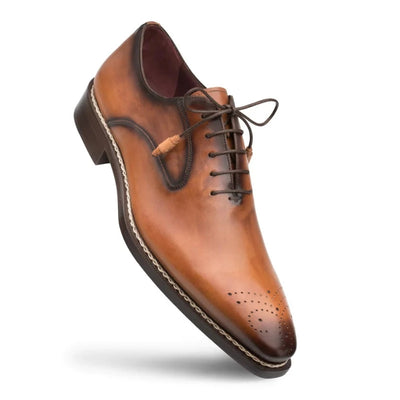 Mezlan Cognac Men's Lace Up Shoes Gavino Dress Shoes - Design Menswear