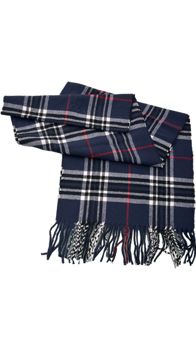 Men's Blue Fashion Plaid Scarf - Design Menswear