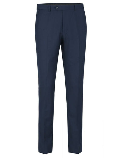 Renoir Navy Men's Slim Fit Dress Pants Flat Front Solid Color - DESIGN MENSWEAR