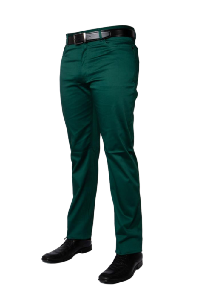 Prestige Green Men's Jeans Classic Fit Stretch Material 34W x 30L / Green Prestige Green Men's Jeans Classic Fit Stretch Material 34W x 30L / Green