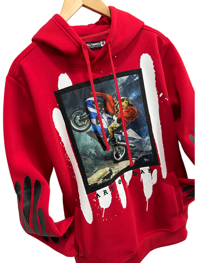 Red Men's Graphic Hoodies Heavy Blend Rebel Minds Regular Fit - Design Menswear