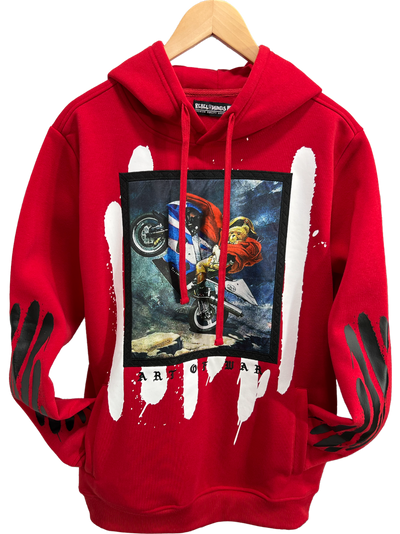 Red Men's Graphic Hoodies Heavy Blend Rebel Minds Regular Fit - Design Menswear