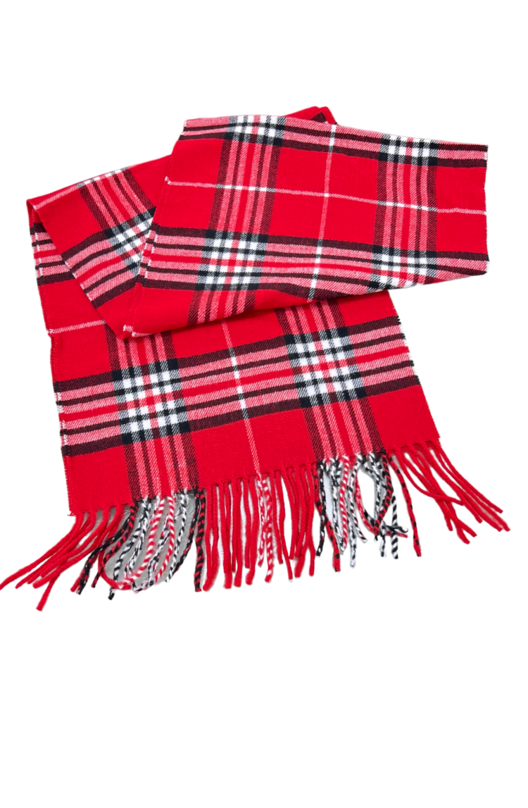 Cashmere red plaid men&