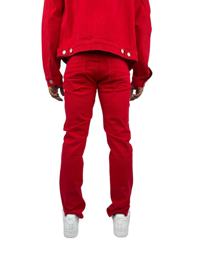 Men's Red Slim-fit Stretch Jeans Blind Trust Access Apparel - Design Menswear