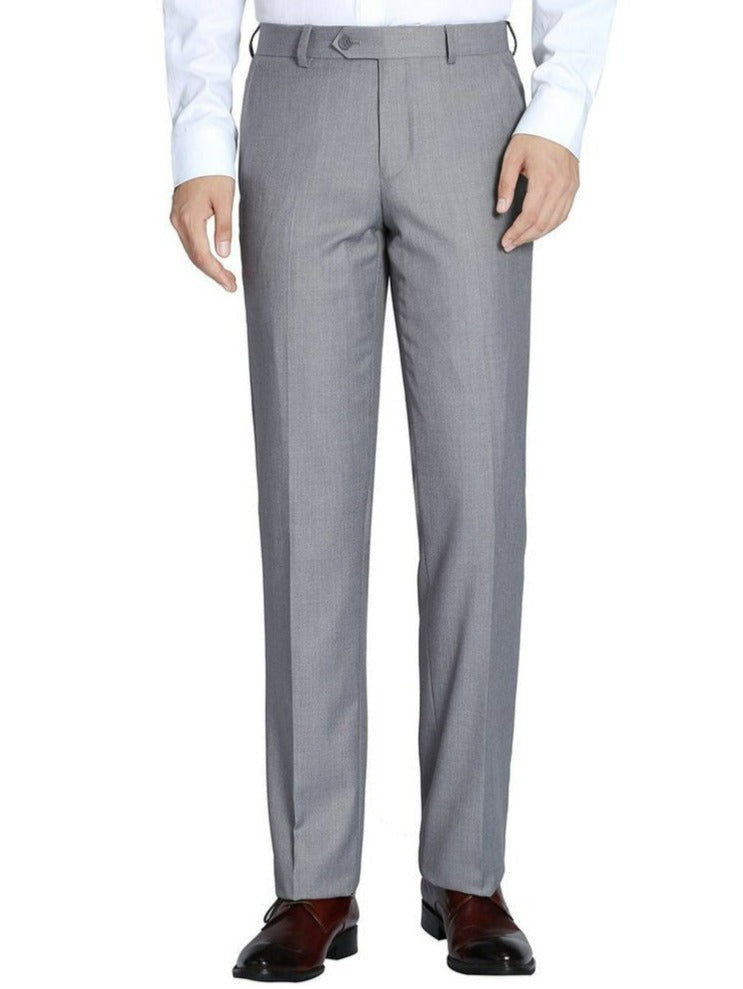 Renoir Gray Slim Fit Dress Pants Flat Front - Design Menswear