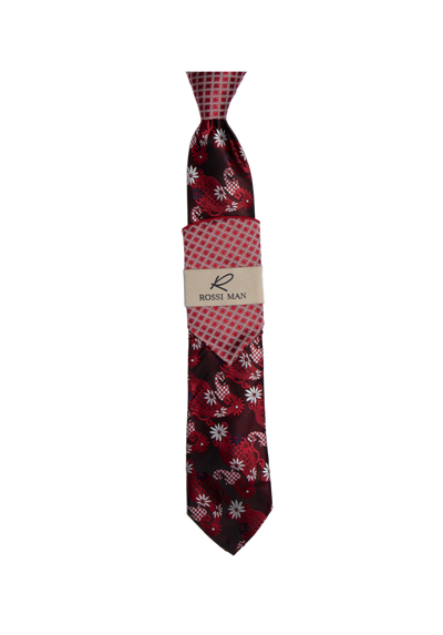 Rossi Man Red Ties and Hanky Set - Design Menswear