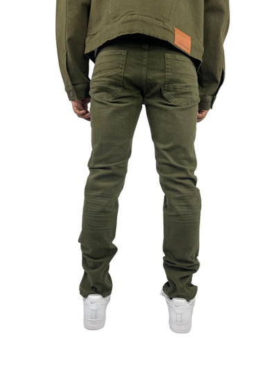 Access Apparel Men's Olive Slim-Fit Stretch Jeans Blind Trust - Design Menswear