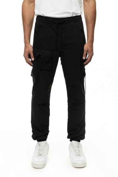 Smoke Rise Men's Black Cargo Pants Elastic Bottom Jogger Regular Fit - Design Menswear