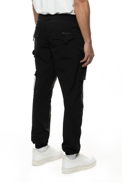 Smoke Rise Men's Black Cargo Pants Elastic Bottom Jogger Regular Fit - Design Menswear