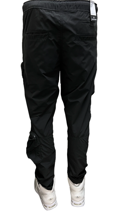 Smoke Rise Mens Black Cargo Open Bottom Jogger Slim Fit pants - Design Menswear