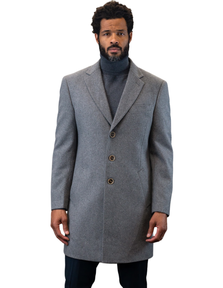 Statement Gray Men's Overcoat Wool Cashmere Blend Regular-Fit – Design ...