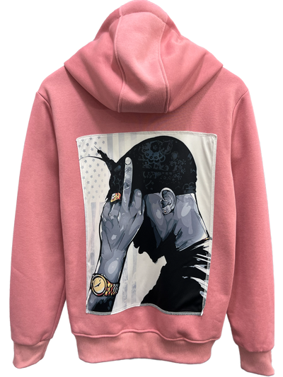 Pink Men's Pullover Graphic Hoodies Heavy Blend Tailored recreation - Design Menswear