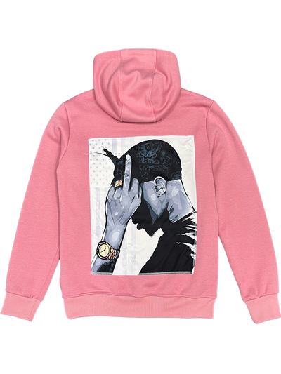 Pink Men's Pullover Graphic Hoodies Heavy Blend Tailored recreation - Design Menswear