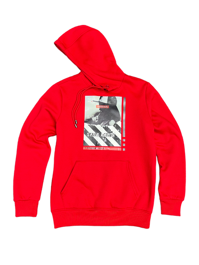 Tailored Recreation Red Men's Graphic Hoodies Regular-Fit - DESIGN MENSWEAR