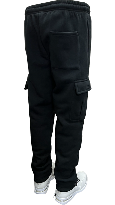 Black Men's Sweatpants Cargo Pants 2 Side Pockets - Design Menswear