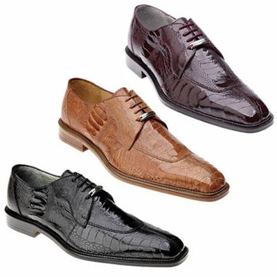 Belvedere Dark Burgundy Men's Lace Up Oxford Shoes Ostrich Legs - Design Menswear