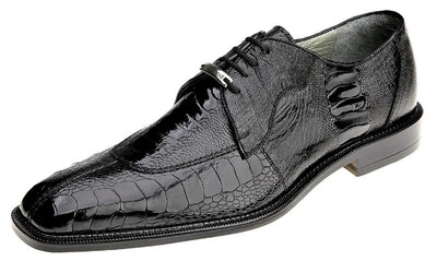 Siena Black Men's Dress Lace Up Shoes Genuine Ostrich Leather By Belvedere - Design Menswear