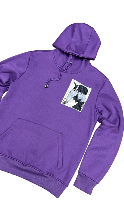 Purple Graphic Printed Hoodies Men's pullover Heavy Blend - Design Menswear