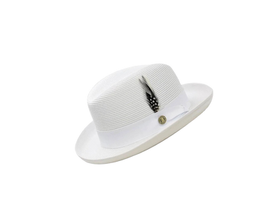 Men's white casual dress summer straw hats by bruno calpelo - Design Menswear