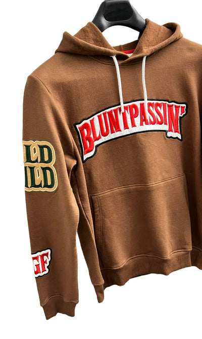 Men's Brown Graphic Hoodies Pullover Fleece Heavy Blend Regular Fit - Design Menswear