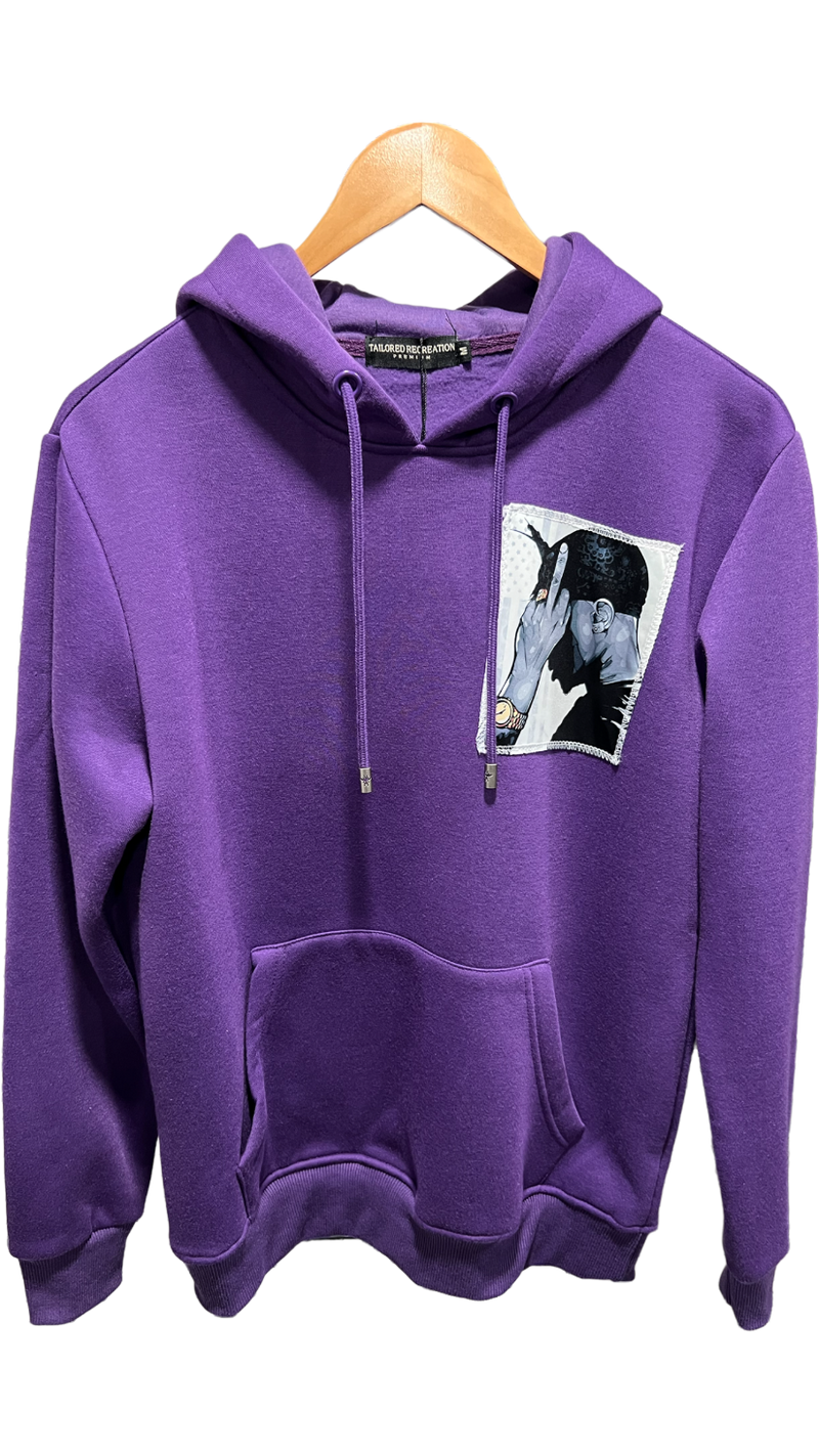 Purple Graphic Printed Hoodies Men&