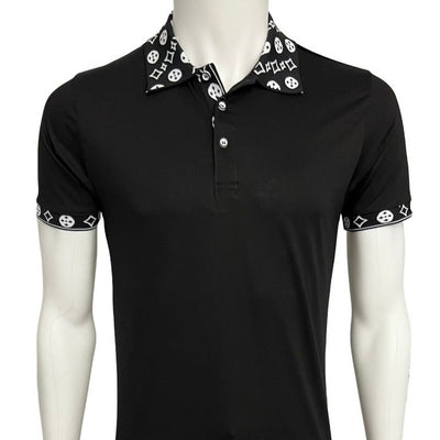 Men's Black Polo Fashion Style Collar Short Sleeves - Design Menswear