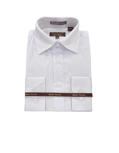 White men's dress shirt spread collar Convertible cuff regular fit, 16.5 / 36-37 / White White men's dress shirt spread collar Convertible cuff regular fit, 16.5 / 36-37 / White